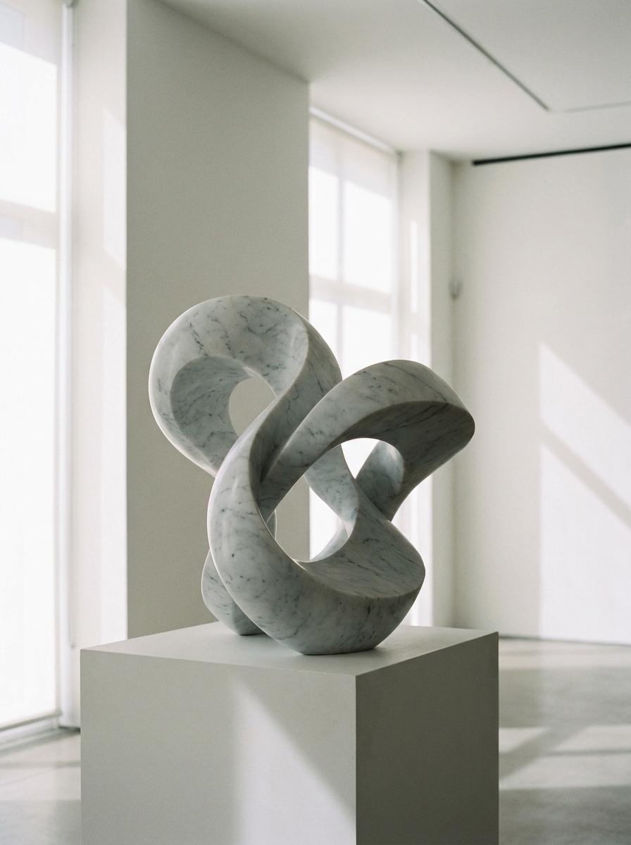 Recline by Mara Voss, white marble sculpture